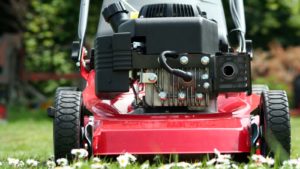 Picture of a lawnmower cutting grass 