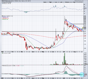 Daily chart of Solo stock price