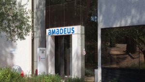 The front of an Amadeus IT Group (AMADF) office in France.
