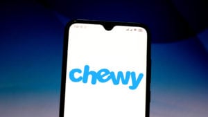 chewy mobile app open screen representing CHWY stock.