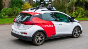 A self-driving Chevrolet Bolt from Cruise Automation, a subsidiary of General Motors (GM).