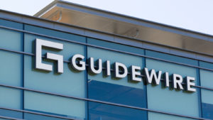 Image of the Guidewire (GWRE) headquarters with the company's name on the front of the building