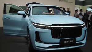 A front view of the Li Jiang One SUV from Li Auto.
