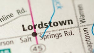 Image of a map showing Lordstown's location, where RIDE stock looks troubled