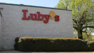 LUby's (LUB) restaurant location with name on side of building 