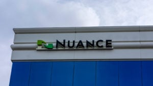 the Nuance (NUAN) logo on a building