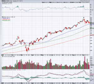 Daily chart of NVDA stock price.