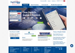 Website screenshot of Peoples United Financial