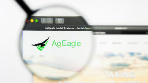 AgEagle (UAVS) logo displayed on a website