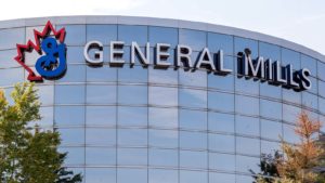 A General Mills (GIS) sign on a General Mills office in Ontario, Canada.