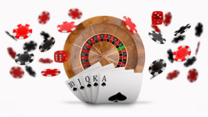 roulette table and gambling cards sports betting stocks