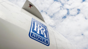 Rolls Royce (RYCEY) logo on the side of an Airbus A330.