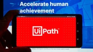 The UiPath app is displayed on a smartphone screen.