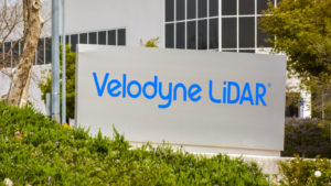 Image of the Velodyne Lidar (VLDR stock) sign outside the company's headquarters.