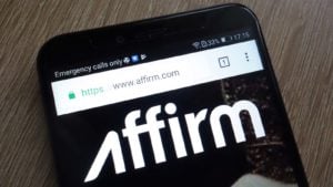 Confirm (AFRM) logo displayed on a smartphone