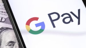 Closeup of Google Pay on a smartphone.