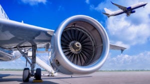 a close-up shot of an airplane engine. French Election Stock Picks