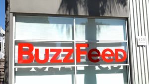 A BuzzFeed sign in Venice, California.