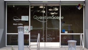 The entrance to QuantumScape Headquarters QS hot stocks