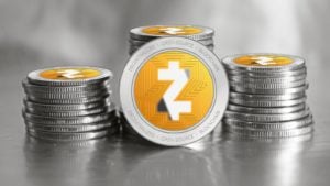 digital representation of the Zcash (ZEC) cryptocurrency