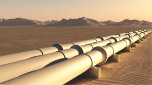 Pipelines in the desert representing NINE Stock.