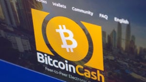 Homepage of Bitcoin Cash crypto BCH