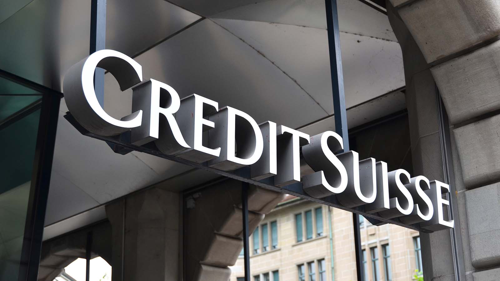 A sign for Credit Suisse (CS) hangs in Zurich, Switzerland
