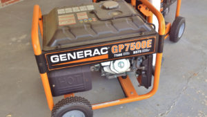 Generac GP7500E 7500 watt gasoline at a fundraising event in Olney, MD