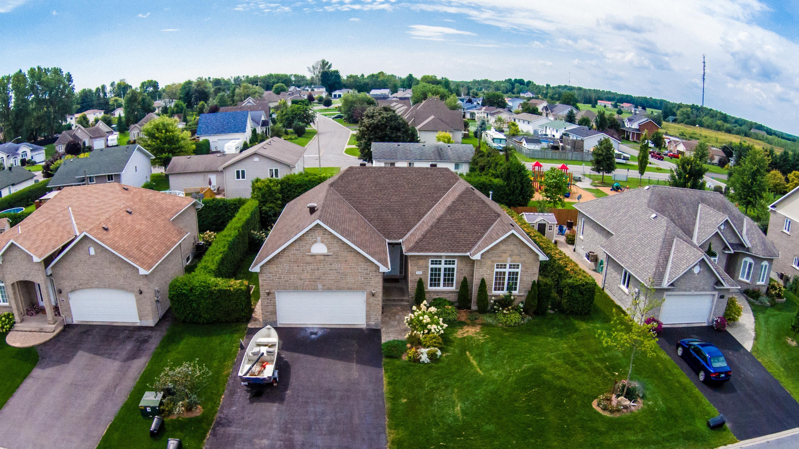 Residential neighborhood subdivision skyline Aerial shot representing PRCH stock.