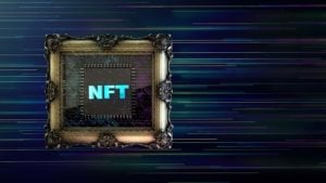 Concept art of an NFT within a photo frame. 