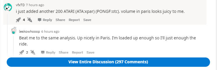 PONGF stock discussion on Reddit.