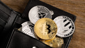 Image of cryptocurrency tokens in a wallet representing Athena Bitcoin.