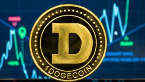 Concept art for Dogecoin (DOGE).