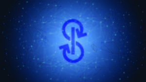 MATIC-USD Polygon coin logo on a blue background