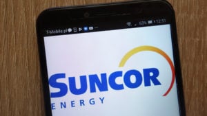 最新のスマートフォンに表示されるSuncor Energyのロゴ