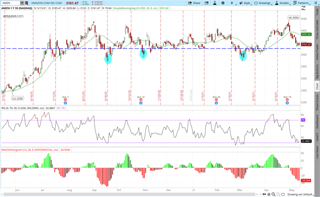 AMZN Stock One Year Price Chart