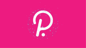 Polkadot altcoin logo on a pink background