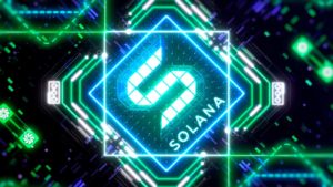 Concept art of the Solana (SOL) blockchain.