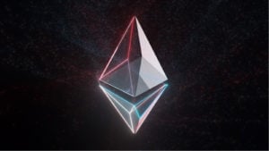 A stylized version of the Ethereum logo