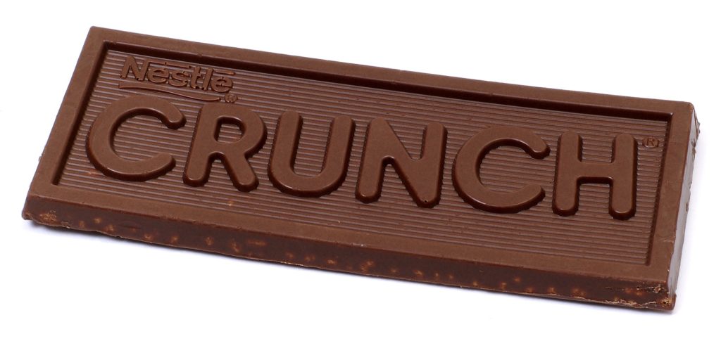 A photo of a Crunch bar by Nestle.