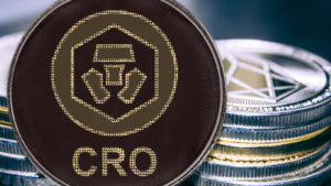 A concept image of the Crypto.com Coin token, CRO.