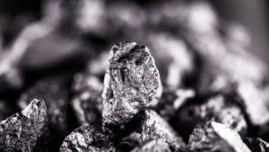 close-up of a small rock of aluminum ore