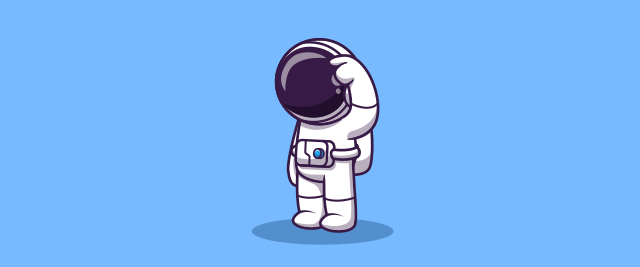 An illustration of an astronaut scratching their forehead.