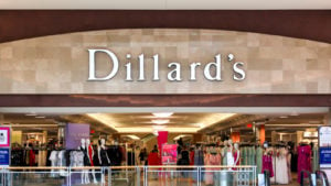 A photo of the exterior of a Dillard's DDS store with the company logo above the entrance.