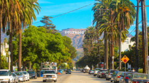 dlpn stock Hollywood sign district in Los Angeles