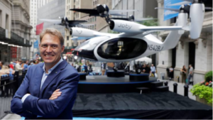 Joby's founder stands in front of his company's VTOL