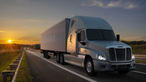 Self-driving truck stocks: a self-driving truck on the road