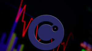Celsius (CEL-USD) crypto logo over dark chart background