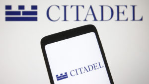 A phone screen displaying the Citadel logo.
