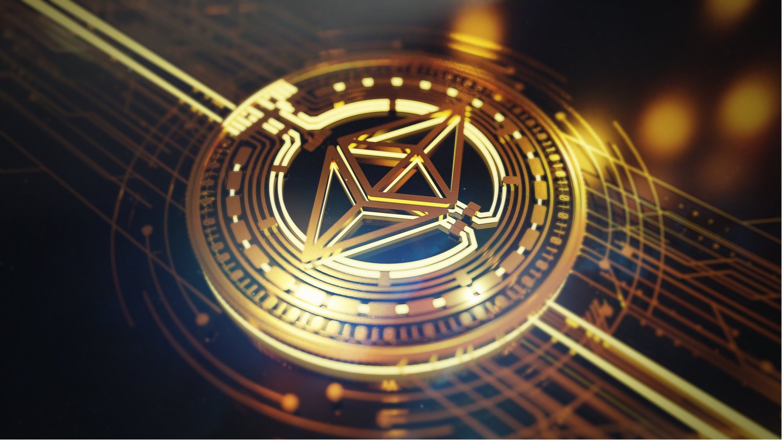 Ethereum Price Predictions. A concept image of a virtual coin based on the Ethereum logo.
